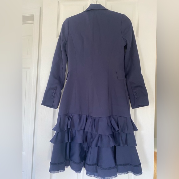 NAVY BLAZER RUFFLE DRESS - Picture 2 of 3